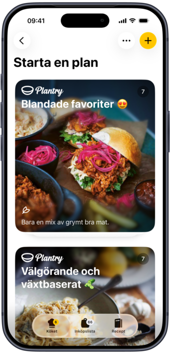 Bläddra bland färdiga veckomenyer i Plantry