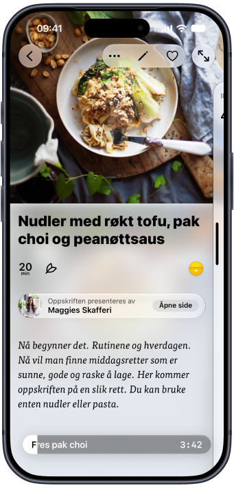 En plantebasert nudeloppskrift åpen i Plantry