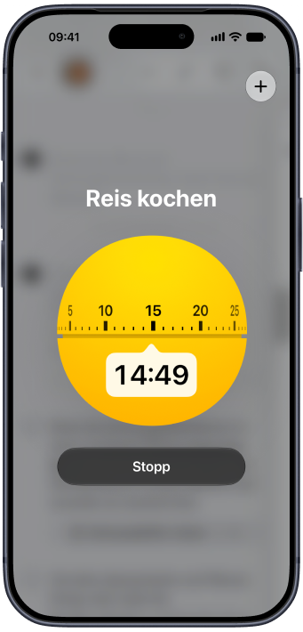 Ein laufender Küchentimer in einem Plantry-Rezept
