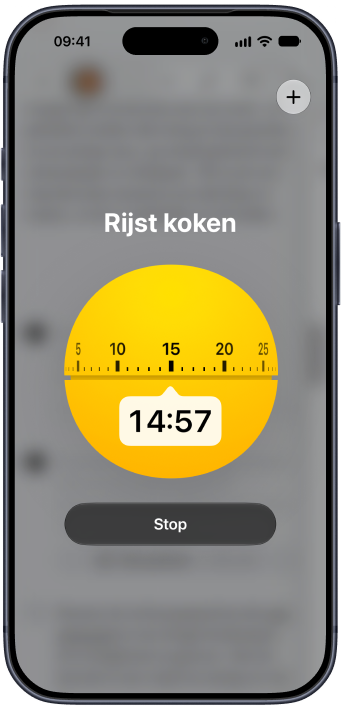 Een kookwekker die loopt in een Plantry-recept